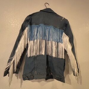 Lucky Brand Denim Fringe Jacket